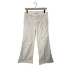 MOTHER The Roller Crop Prep Fray Pants Light Tan Size 27 Wide Leg Raw Hem Photo 1