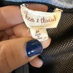 Hem & Thread Denim Chambray Adjustable Strap Romper Medium Ruffle Legs Tie Front Photo 2