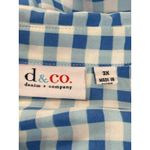 Denim & Co. 3X Blue White Gingham Check Button Front Long Sleeve Top Office Photo 5