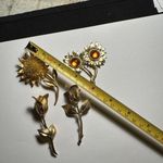 Flowers Lot Of 4 Brooch Pins Some Rose Flower Photo 6