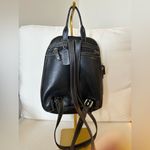 st. john's bay  Black Leather Back Pack Adjustable Purse Photo 1