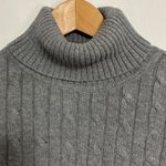 st. john's bay  Cable Knit Sweater Womens L Gray Turtleneck Preppy Academia Office Photo 2