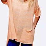 Free People Sweater Melange Oversized Sweater Tunic Linen Blend Orange Sz XS EUC Photo 0