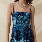 Urban Outfitters  Velvet Mini Dress Blue Tie Dye Sleeveless XS Photo 0