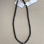 Black Onyx Beaded Letter "S" Necklace with Gold Plated Sterling Silver Photo 2