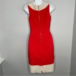 Kate Spade  NEW YORK Linen Dress Womens Size 2 Cherry Red Sheath Holiday Formal Photo 5