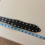 Vintage 90s Black Vegan Leather Silver Studded Belt Size XS Photo 4