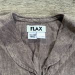 Flax  Women's Taupe Button-Down Shirt Small Relaxed Fit Linen Top Photo 2