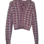 SKIMS Houndstooth pink and white sherpa zip up size medium Photo 0