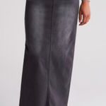 🆕 PTCL Women's 28 Skirt Black Denim Long Faded Jean Slim Maxi Sexy NEW Size undefined Photo 0