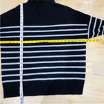 Magaschoni 100% cashmere mock neck black with gray stripes NEW Photo 5