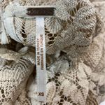 Free People Size XS Simone Crochet Lace Mock Neck Bell Sleeve Mini Shift Dress Photo 10