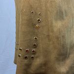 ZARA  Faux Suede Crystal Embellished Brown Mini Skirt Size Small Photo 2