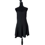 A New Day Black Mini Dress Open Back Size M Linen Blend Flowy Strappy NEW Photo 6