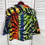 Just B Rainbow Tiger Stripe Flared 3/4 Sleeve Jacket Medium Photo 9