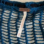 Free People  Lattice Open Front Crochet Duster Cardigan Teal Blue Size M NWT Photo 4