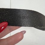 Michael Kors  Size M Belt Black Brushed Leather Distressed Adjustable Silver Tone Photo 7