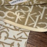 Calvin Klein gold and white monogram scarf and hat set Photo 1