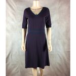 Eshakti Cotton Purple Knit Dress with Contrast Trim Size 8 Photo 1