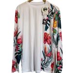 NWT Ingear Swim Women's Rash Guard Long Sleeve Shirt Floral Hawaii Size L White Size L Photo 0