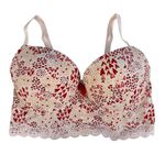 Adore Me Women's Longline Bra 34DD Pink Hearts Underwire Lace Trim Photo 7