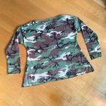 Wildfox  Semi-Sheer Knit Camouflage Lightweight Sweater, Green, Brown, Size S Photo 11