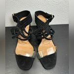 Free People  Black Lina‎ Block Heels Size Women’s US 8.5 EU 39 Sandals Woven Photo 2