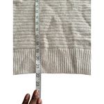 Madewell Ruffled Neck Ribbed Knit Beige Sweater Sz Large Cotton & Merino Wool Photo 6