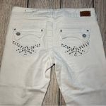 Almost Famous Premium White Studded Denim Capris Women’s 7 Low Rise Jeans Y2K Photo 4