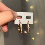 Plated Gold diamond Hoops Photo 0