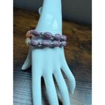 Lavender, Orange & Natural Stone Stretch Bracelet NWOT Photo 4