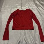 Live in the Moment  Chic Red Long Sleeve Crop Top Photo 1