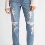 EXPRESS Girlfriend High Rise Ripped Jeans Photo 0