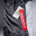Good American  Windbreaker Jacket Moto Sz 2 Black Cinched‎ Waist Photo 3