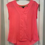 J.Crew Size S Pink V Neck Short Cap Sleeve Pullover Semi Sheer Blouse Shell Photo 0