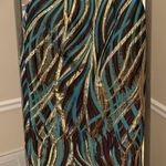 Divine Queen International Metallic Brocade Skirt Size 12 Turquoise Photo 0