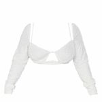 Pretty Little Thing NWT Plus White Leopard Devore Corset Crop Top Photo 3