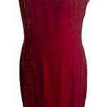 Spiegel Vintage Burgundy Silk Blend Velvet Sheath Dress Size 10 Red Photo 0