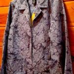 Dialogue  Jacket Floral Jacquard QVC Blazer Open Style Blue Size 14 New Photo 0