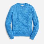 J.Crew  Blue Diagonal Cable Knit Cotton Sweater Photo 0