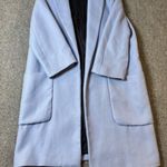Zara Woman Blue Wool Blend Coat Oversized Pockets Notched Lapel Long Sleeve Photo 0