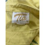 Vintage Resort Vacation Palm Tree Dress Applique Sequin Embroidered Tia Design M Yellow Size M Photo 2