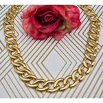 Vintage Napier Statement Chain Necklace Bold Classy Gold Tone Curb Link 24" Flat Photo 0