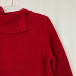 Talbots  | Red Cotton Blend Cowl Neck Sweater Long Sleeve Scoop Hem Large Petite Photo 1