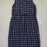 Woman Within Sleeveless Maxi Dress Navy Blue Tan Plaid Lined Women's 30W 3XL Photo 3
