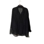 Maggie Barnes Vintage  Top Shirt Blouse Tunic 20W Black Long Sleeve Sheer Dots Photo 1