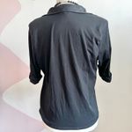 Black Button Up Top, Y2K Retro Indie‎ Sleaze Minimalist Gothic Grunge Large Photo 2