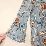 Jaase  Multicolor Floral Bohemian Peasant Bell Sleeve Top Size S Photo 3