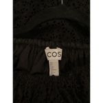 COS  off shoulder Broderie Anglaise black cotton eyelet midi dress puff sleeve 4 Photo 10