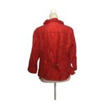 Chico's Chico 1 Women Blouse 3/4 Sleeve Orange Wrinkle Fabric Texture Photo 4